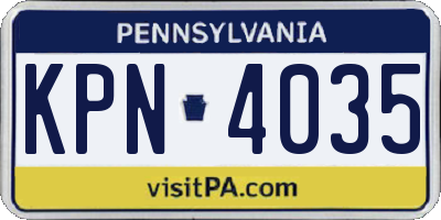 PA license plate KPN4035