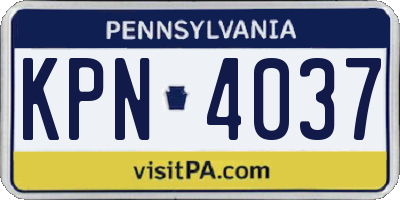 PA license plate KPN4037