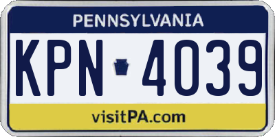 PA license plate KPN4039