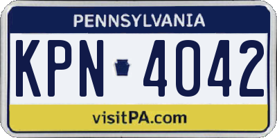 PA license plate KPN4042