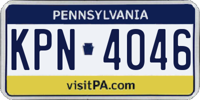 PA license plate KPN4046