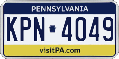 PA license plate KPN4049