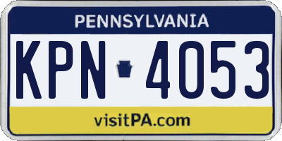 PA license plate KPN4053