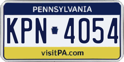 PA license plate KPN4054