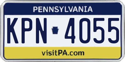 PA license plate KPN4055