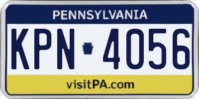 PA license plate KPN4056