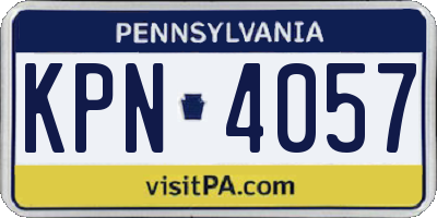 PA license plate KPN4057