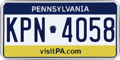PA license plate KPN4058
