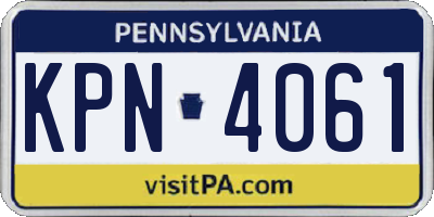 PA license plate KPN4061