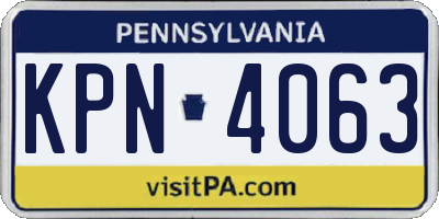 PA license plate KPN4063