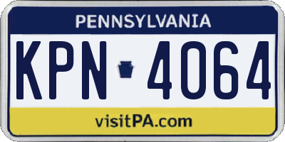 PA license plate KPN4064