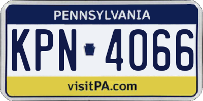 PA license plate KPN4066
