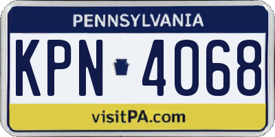 PA license plate KPN4068