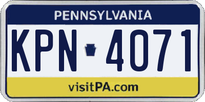 PA license plate KPN4071