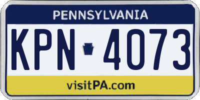 PA license plate KPN4073