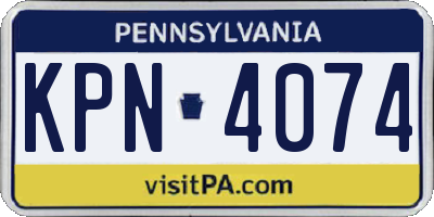 PA license plate KPN4074