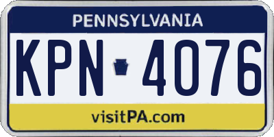 PA license plate KPN4076