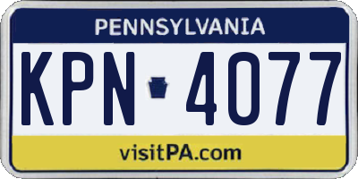 PA license plate KPN4077