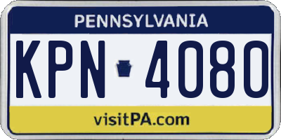 PA license plate KPN4080