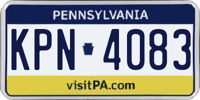 PA license plate KPN4083