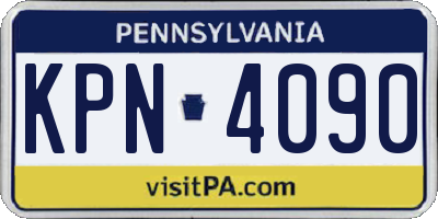 PA license plate KPN4090