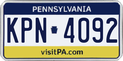 PA license plate KPN4092
