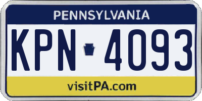 PA license plate KPN4093