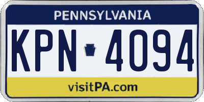 PA license plate KPN4094