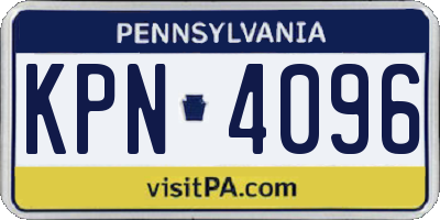 PA license plate KPN4096