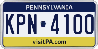 PA license plate KPN4100