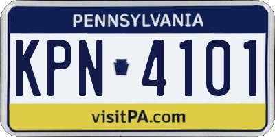 PA license plate KPN4101