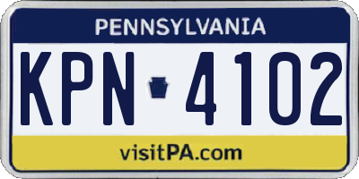 PA license plate KPN4102