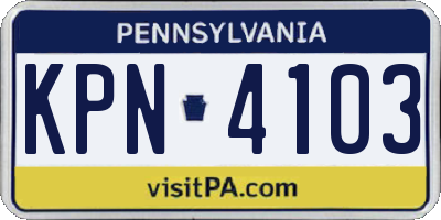 PA license plate KPN4103