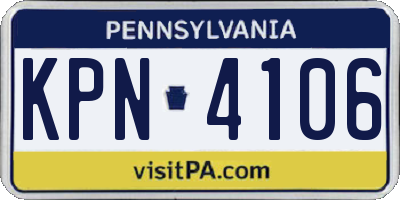 PA license plate KPN4106