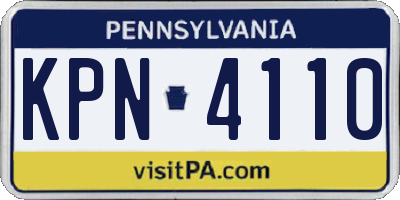 PA license plate KPN4110