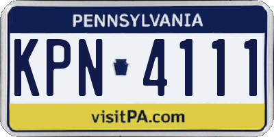 PA license plate KPN4111