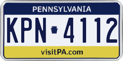 PA license plate KPN4112