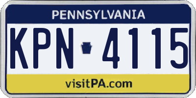 PA license plate KPN4115