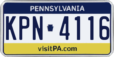 PA license plate KPN4116