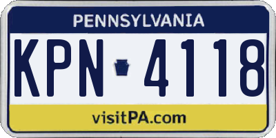 PA license plate KPN4118