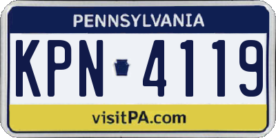 PA license plate KPN4119