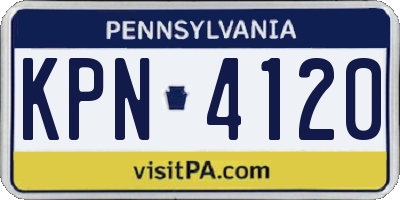 PA license plate KPN4120
