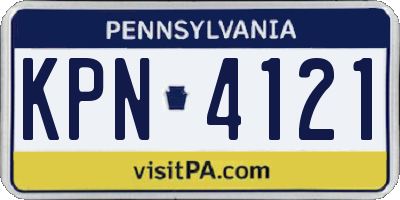PA license plate KPN4121