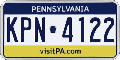 PA license plate KPN4122