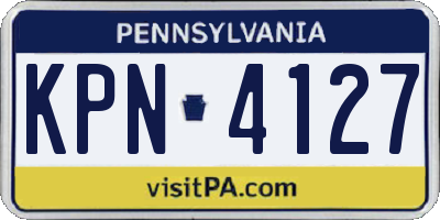 PA license plate KPN4127