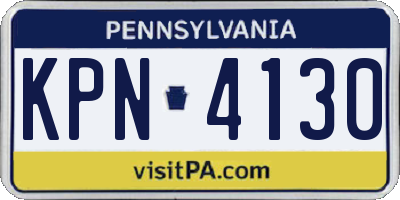 PA license plate KPN4130