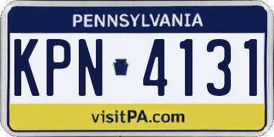 PA license plate KPN4131