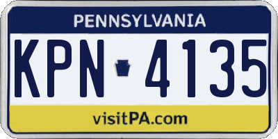 PA license plate KPN4135