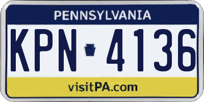 PA license plate KPN4136