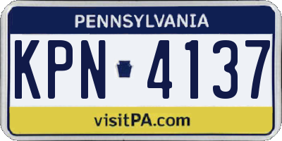 PA license plate KPN4137